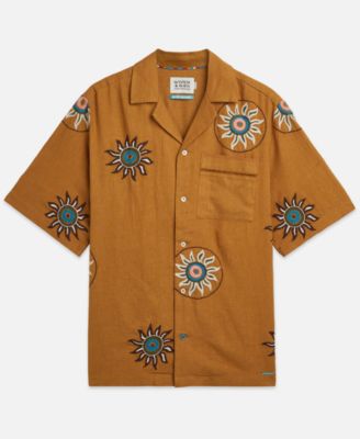 Men's Embroidered Regular-Fit Short-Sleeved Shirt
