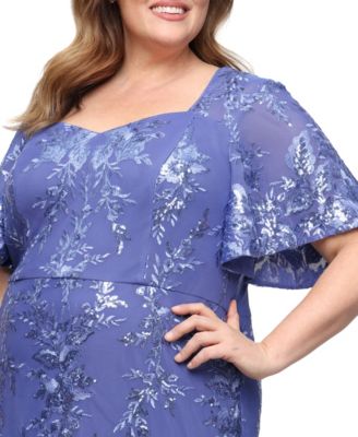 Plus Size Embroidered Sequin Dress