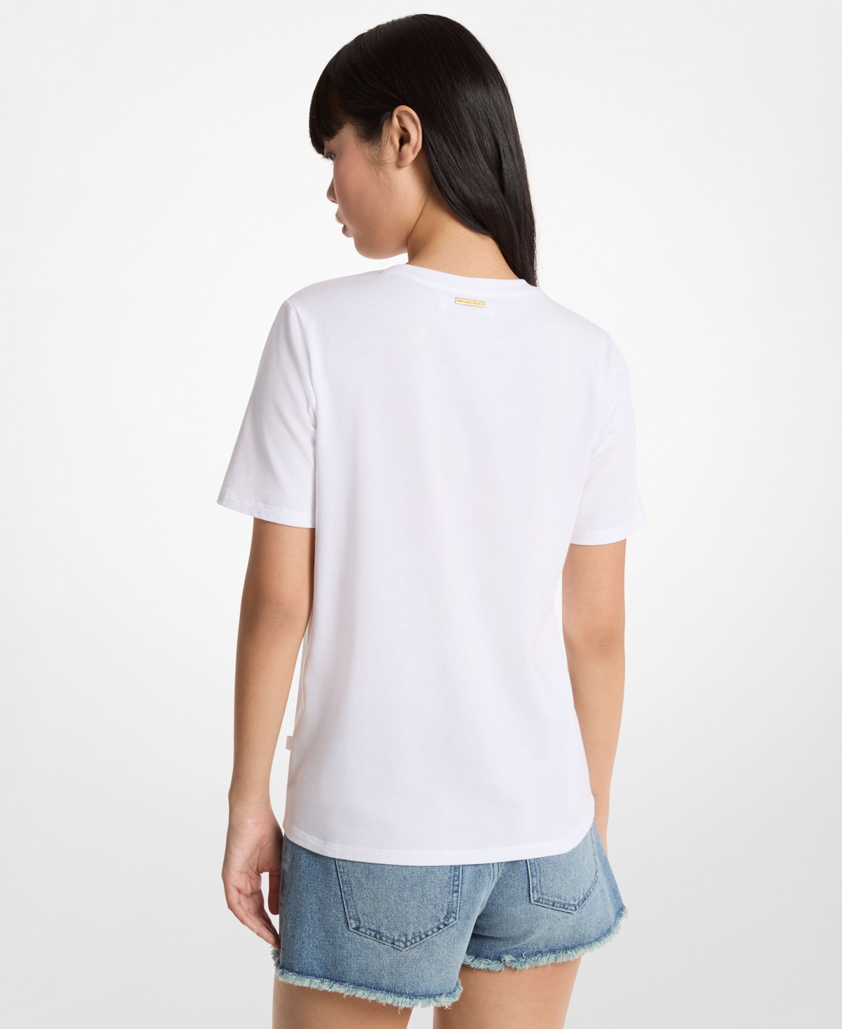 Michael Kors Women's Empire Stud Classic Crewneck T-Shirt