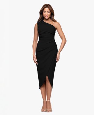 Women's One-Shoulder Ruched Midi Dress