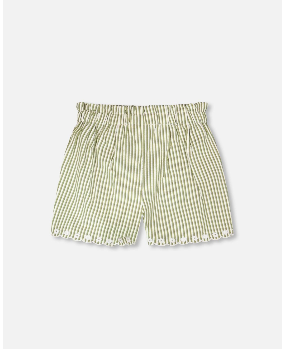 Deux par Toddler Girls Shorts with Stripes and Embroidery