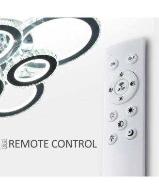 LED Hanging Chandelier Lighting Fixture w/ 6 Rings & 50,000 Hour Lifespan