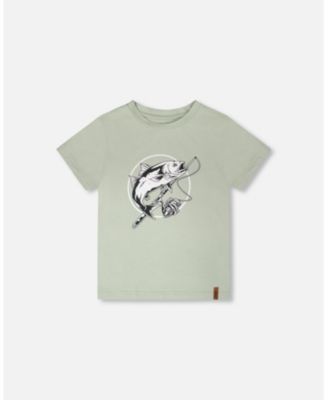 Toddler Boys ganic Cotton Jersey T-Shirt with Print Sage