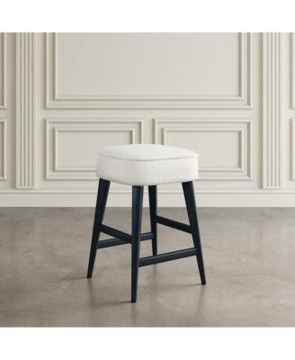 Wes Mid-Century Modern Boucle Upholstery Backless Counter Barstool (Set of 2)