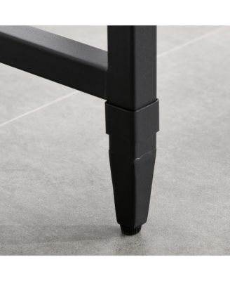 Rustic Industrial Bar Table with Metal Legs & Large Tabletop for Home Bar