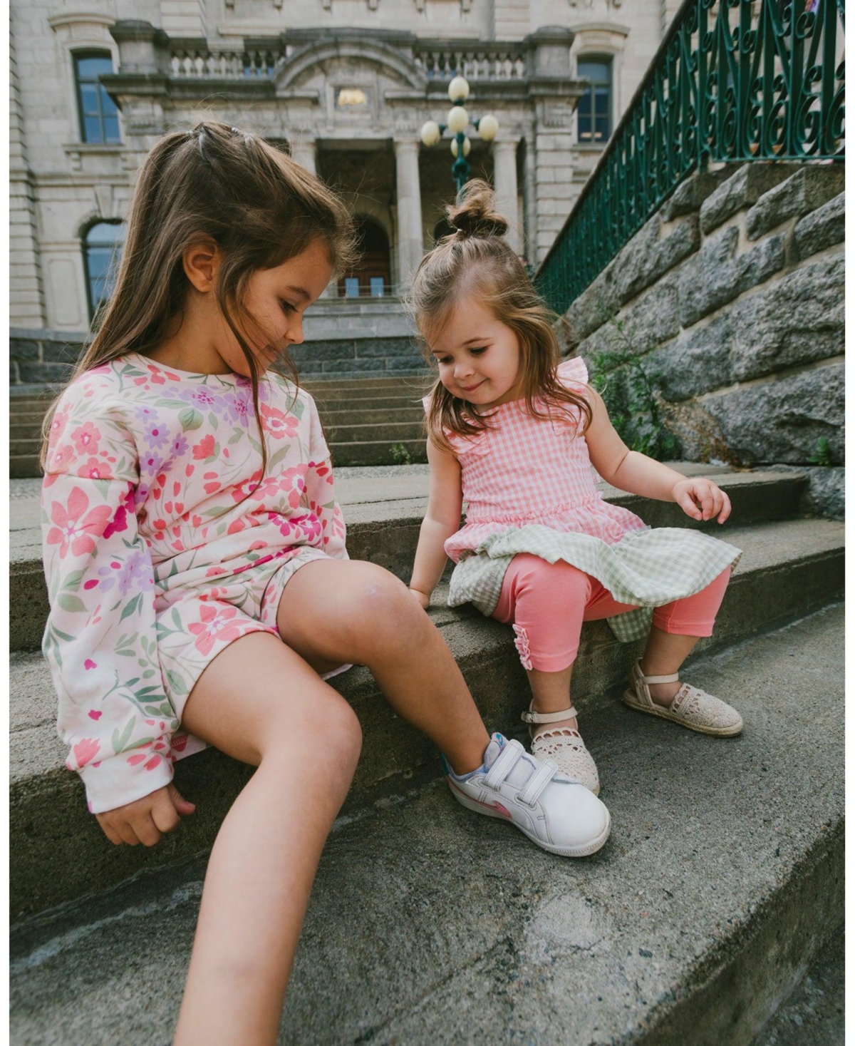 Deux par Big Girls French Terry Shorts - Printed Flowers