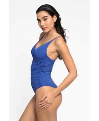 Women's Shapewear Ruched Cross-Front Sculpting One-Piece Swimsuit