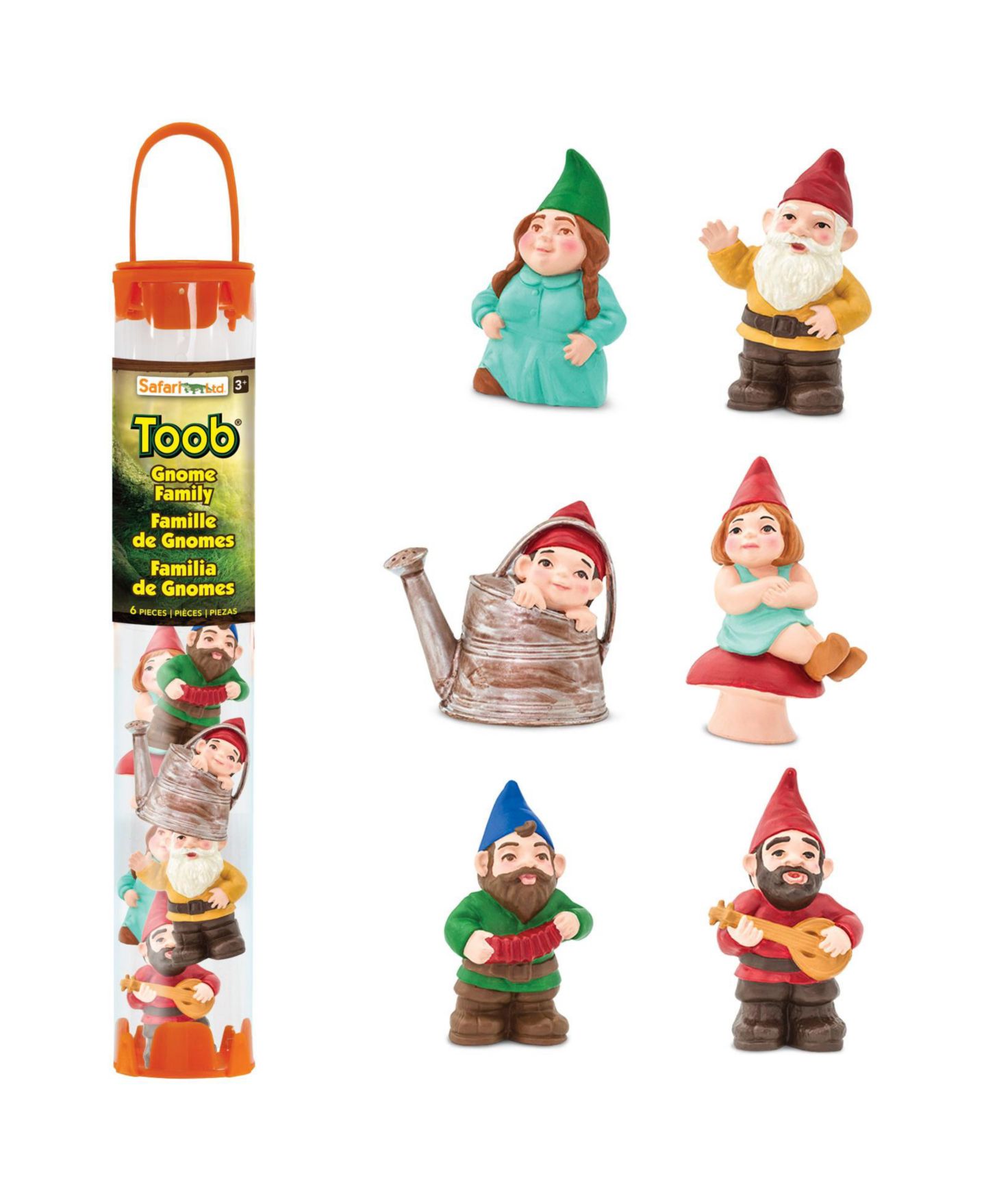 Детские фигурки Safari Ltd. Gnome Family Hand-Painted 6-Piece Figurine Set, Ages 3+ — фото 1
