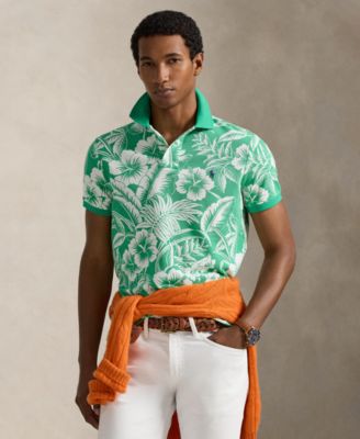 Men's Short-Sleeve Tropical Mesh Polo Shirt