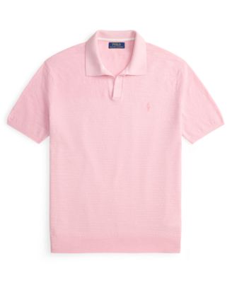 Men's Short-Sleeve Textured  Sweater Polo Shirt