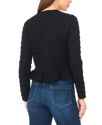 Women's Long-Sleeve Crew Neck Cardigan
