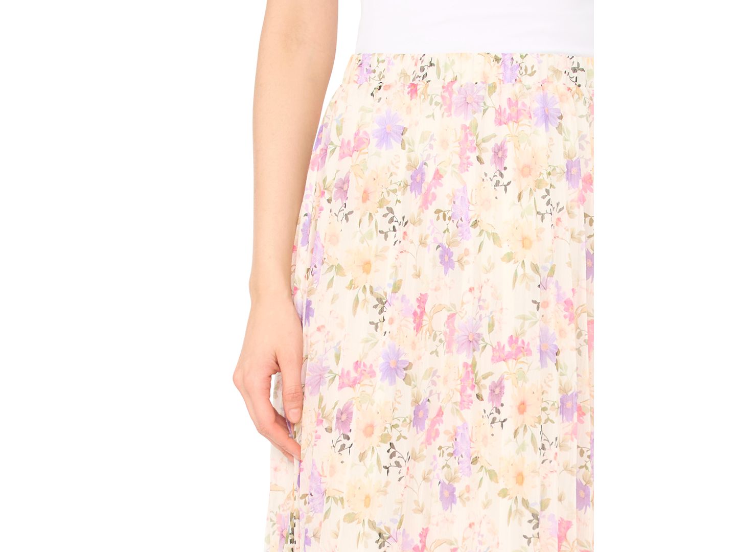 Женская юбка CeCe Sunburst Pleat Detail Midi, цвет: Слоновая кость — фото 2