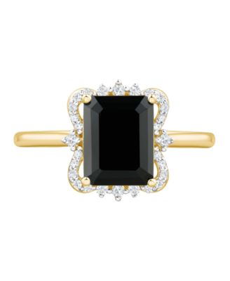 Swiss Blue Topaz (2-3/4 ct. t.w.) and Diamond Ring in 14k Yellow Gold (also available in Amethyst and Onyx)