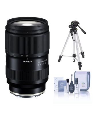 28-75mm f/2.8 Di III VXD G2 Lens for Sony E, Bundle with 3-Section Aluminum Tripod and Cleaning Kit
