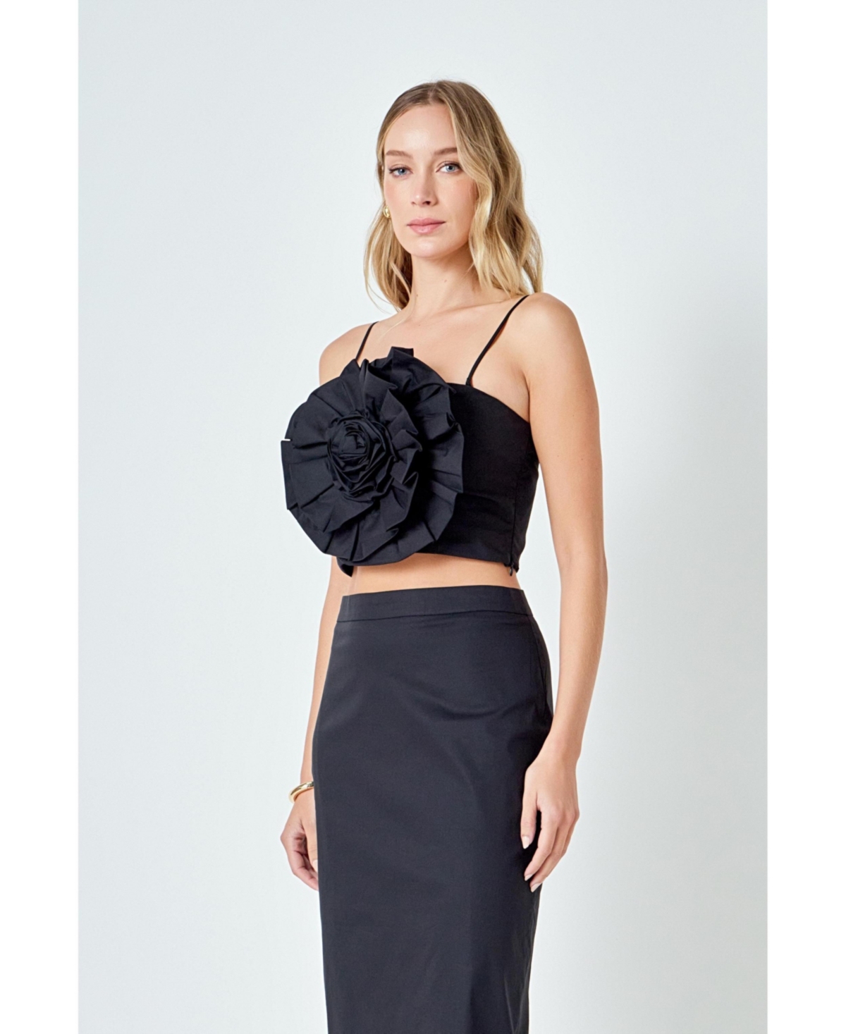 English Factory Women's Floral Tube Cropped Top