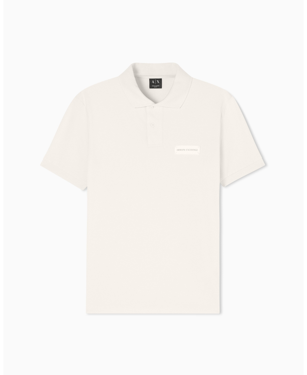 A|X Armani Exchange Men's White Edition Short Sleeve Pique Polo Shirt - Cream