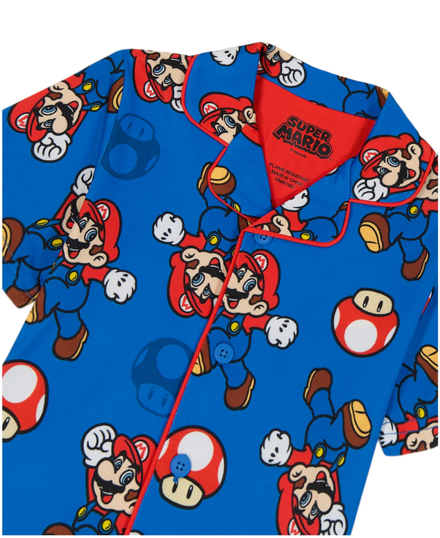 Детская пижама Nintendo Mario Party для малышей: рубашка с воротником и брюки, 2T-4T, цвет: Синий — фото 4