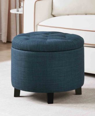 17" Plywood Round Storage Ottoman