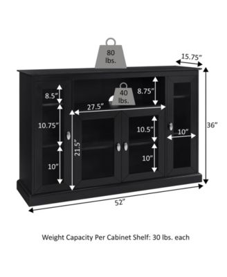 Summit Highboy TV Stand with Storage Cabinets & Shelves, for TVs up to 60"