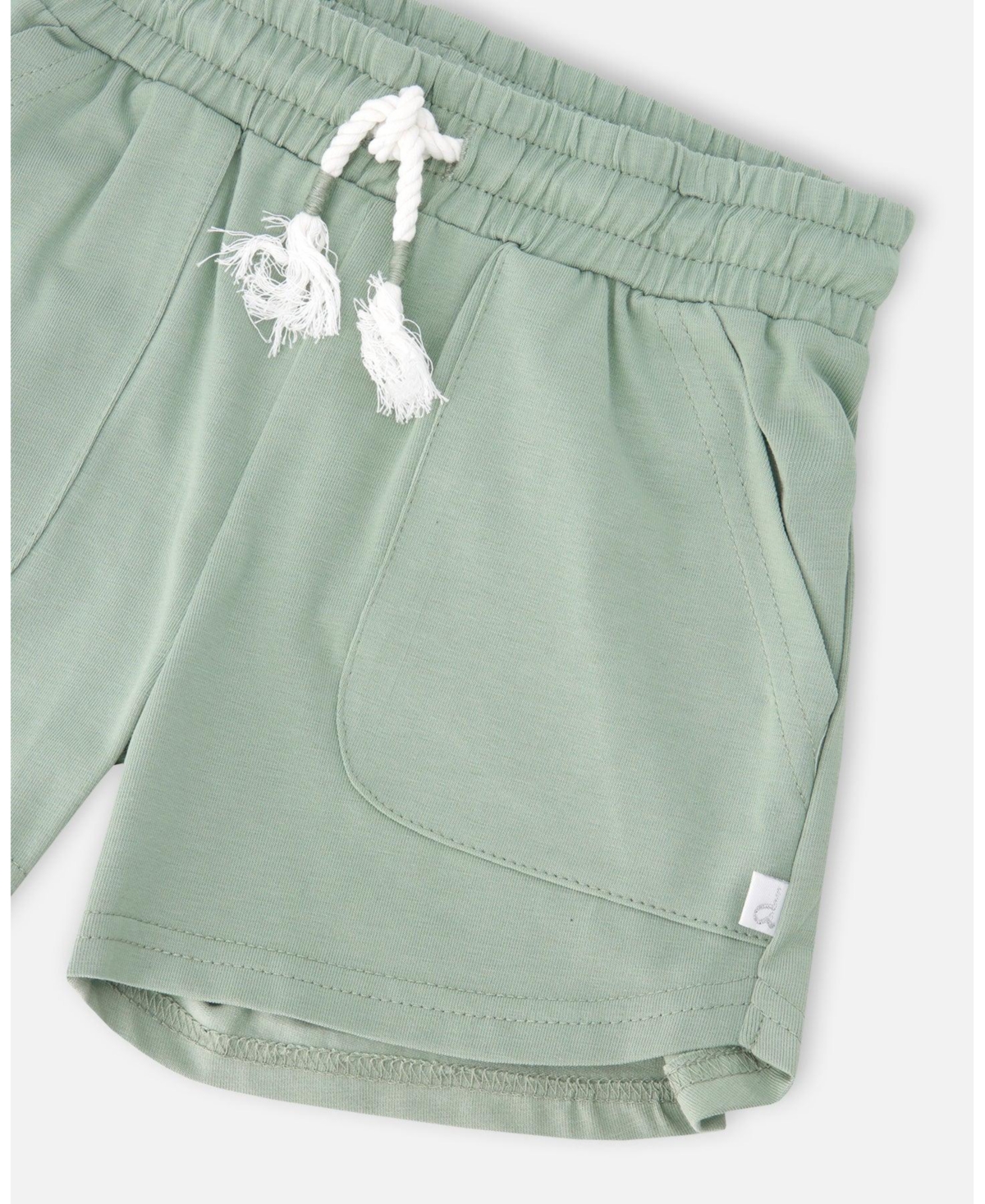 Deux par Big Girls Cotton Jersey Shorts Sage Green