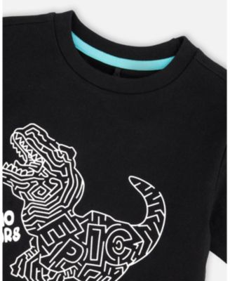 Toddler Boys Cotton Jersey T-Shirt with Dino Print - Toddler|Child