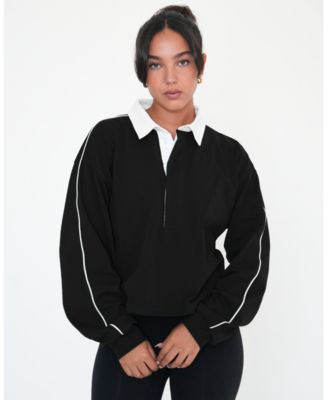 Women's Rugby Piping Relaxed Polo Top