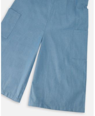 Toddler Girls Light Blue Chambray Jumpsuit - Toddler|Child