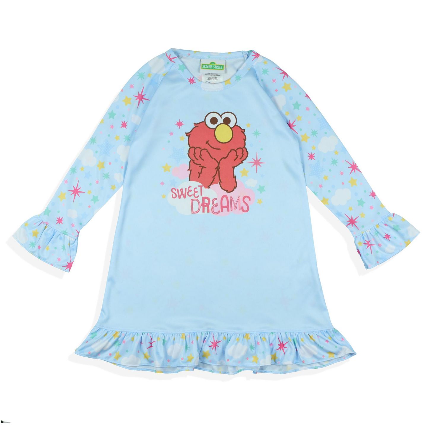 Сорочка Dreams, длинный рукав, оборки — Sesame Street, цвет: Синий — фото 3