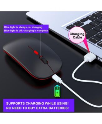 Dual-Mode Wireless Mouse: 2.4G/Bluetooth,Color Glow, Silent & 3-Speed DPI for Office/Design, Slim Easy-to-Use for Professionals/Students