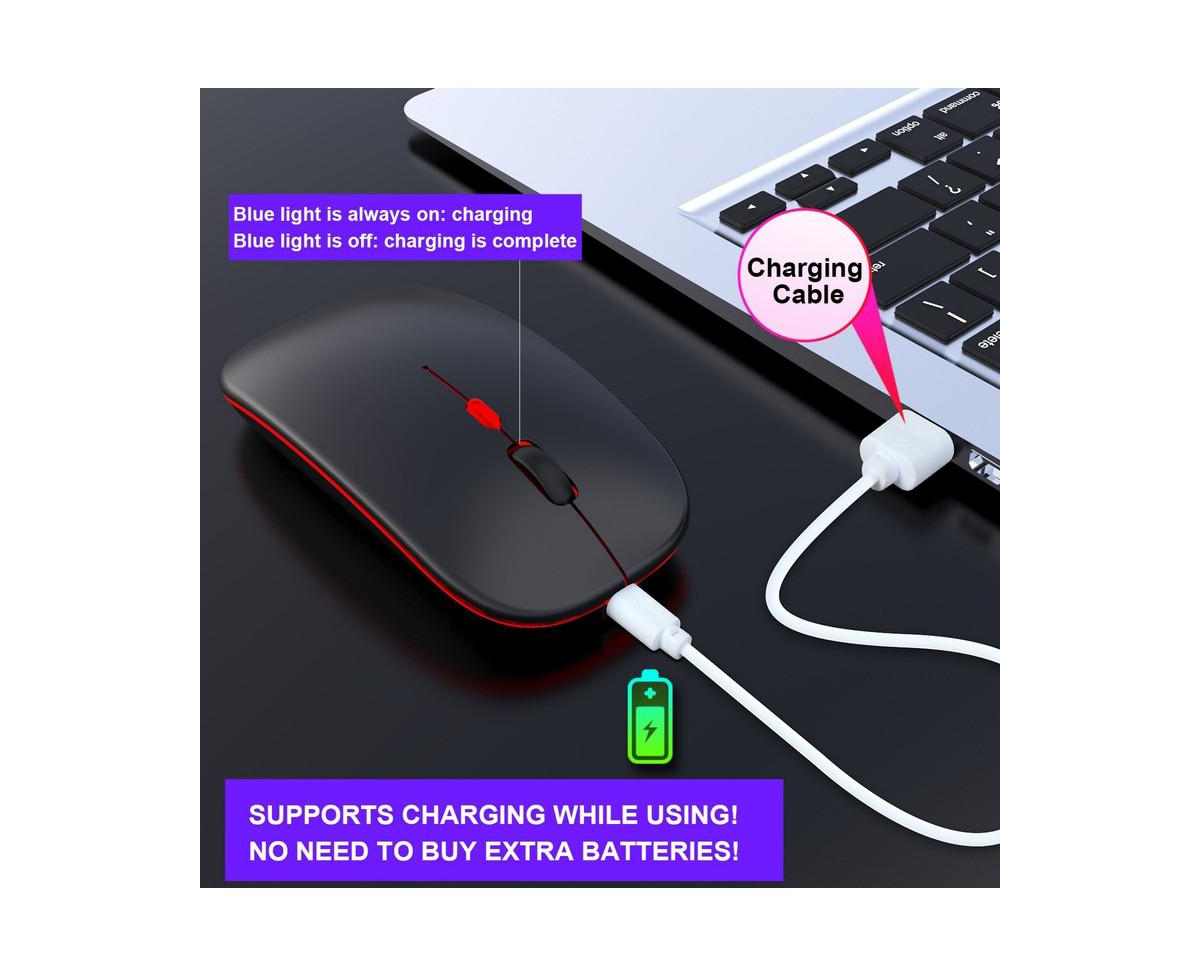 Risokeys Dual-Mode Wireless Mouse: 2.4G/Bluetooth,Color Glow, Silent & 3-Speed Dpi for Office/Design