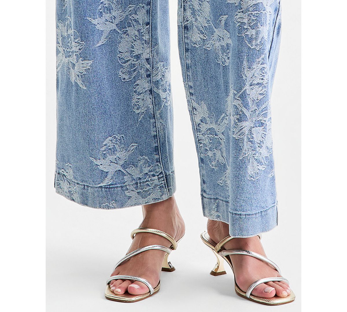 GUESS Women's Zoya Wide-Leg Printed Crop Jeans view 5 — MAYCSS fashion products