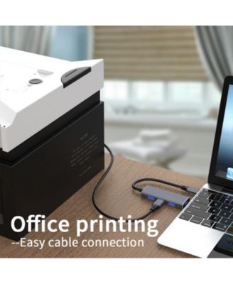 4-in-1 USB Hub - with 5Gbps USB 3.0 & USB 2.0, Portable Plug-and-Play Splitter for Home Office, Travel & Study