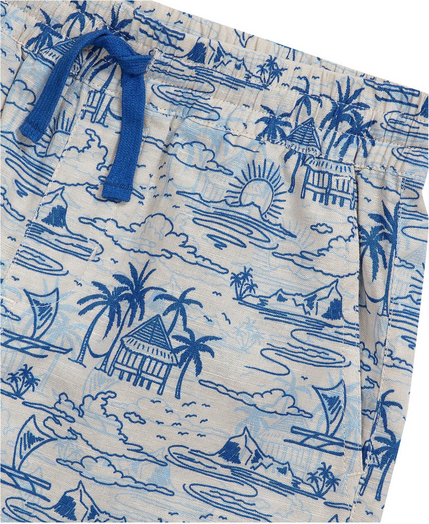 Шорты Lands' End Linen Slub для мальчиков, цвет: Синий пальмовый — фото 3