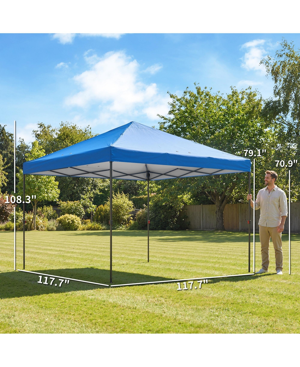 Outsunny 10 x ft Pop Up Canopy Tent with One Push Setup, Dark