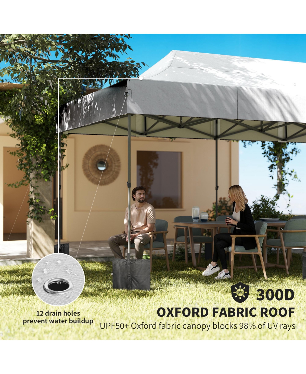 Outsunny 10x20 ft Pop Up Canopy Tent, Heavy Duty Outdoor Canopy,