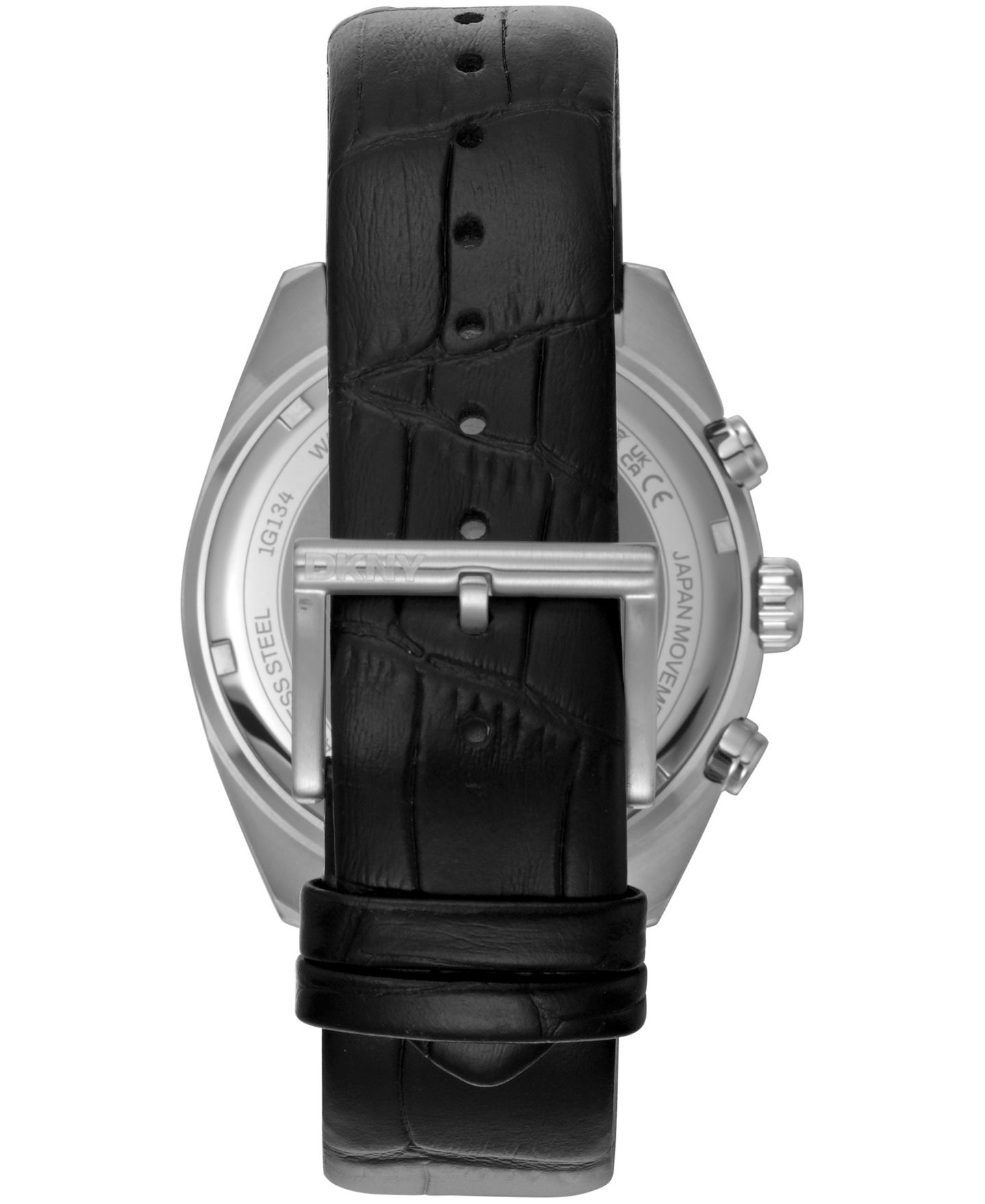 Мужские часы DKNY Chronograph Black Dial Leather Strap Watch, 42mm — фото 3