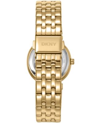 Women's Silver Dial Crystal Bezel Gold-Tone Stainless Steel Bracelet Watch, 30mm