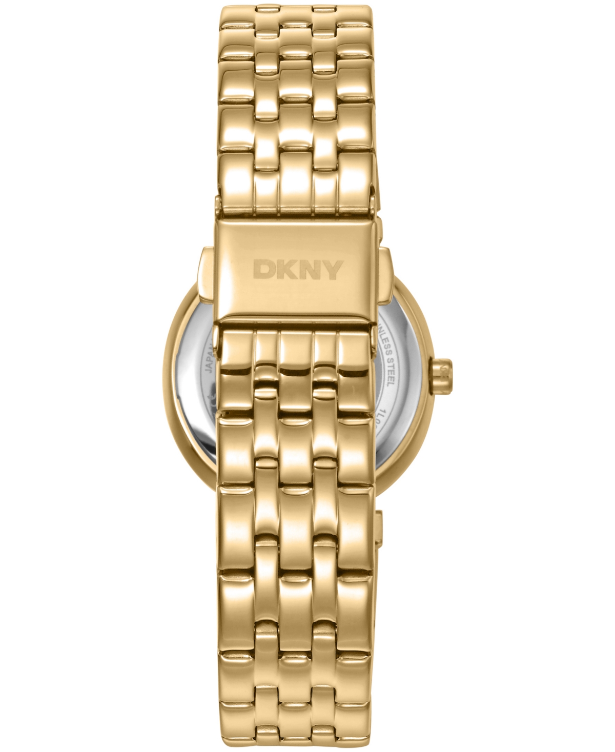Dkny Women's Silver Dial Crystal Bezel Gold-Tone Stainless Steel Bracelet Watch
