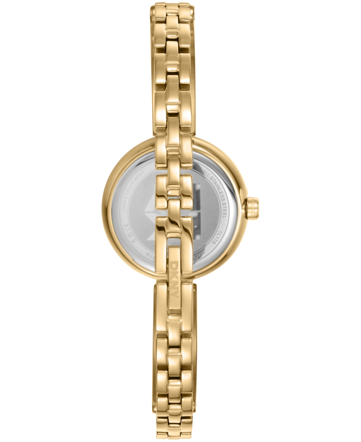 Dkny Women's White Dial Gold-Tone Stainless Steel Crystal Accented Jewelry Bracelet Watch, 26mm