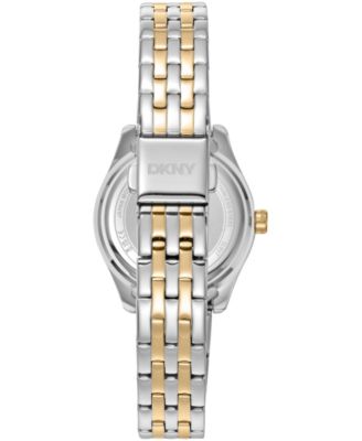 Women's Green Dial Fluted Bezel Two-Tone Gold Stainless Steel Bracelet Watch, 30mm