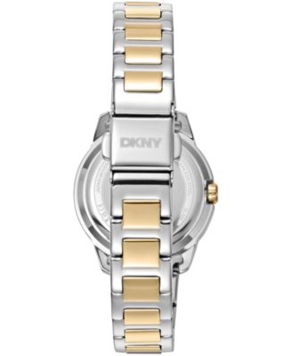 Women's White MOP Dial Crystal Bezel Two-Tone Gold Stainless Steel Bracelet Watch, 30mm