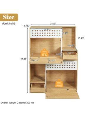 Modern 2-in-1 Cat Furniture Set: Litter Box Enclosure & Cat House Side Table with Storage