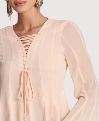 Women's Godet Long-Sleeve Top