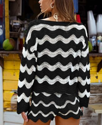 Women's Castaway Cutie Striped Cover-Up Top