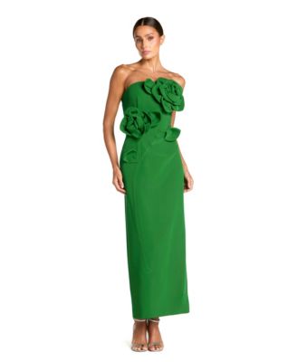 Women's Crepe Strapless Midi Dress