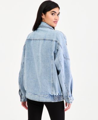 Women's Oversized Denim Bomber Jacket