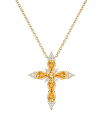 Multi-Gemstone Pendant Necklace in 14k Gold Over Sterling Silver (Also in Sterling Silver)