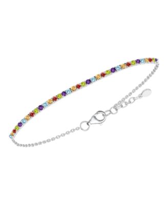 Multi-Gemstone Bracelet in Sterling Silver