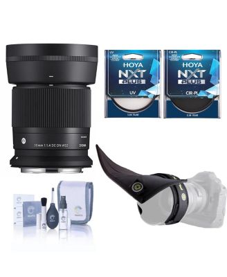 30mm f/1.4 DC DN Contemporary Lens for Canon RF, Bundle with Filter Kit and Lens Shade