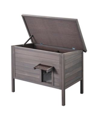 Outdoor Cat House: Insulated Wooden Shelter with Sloped Roof & PVC Door Flaps for Feral & Stray Cats